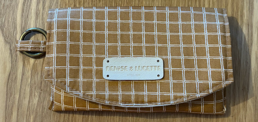 Étui à lunettes fleurs camel carreaux