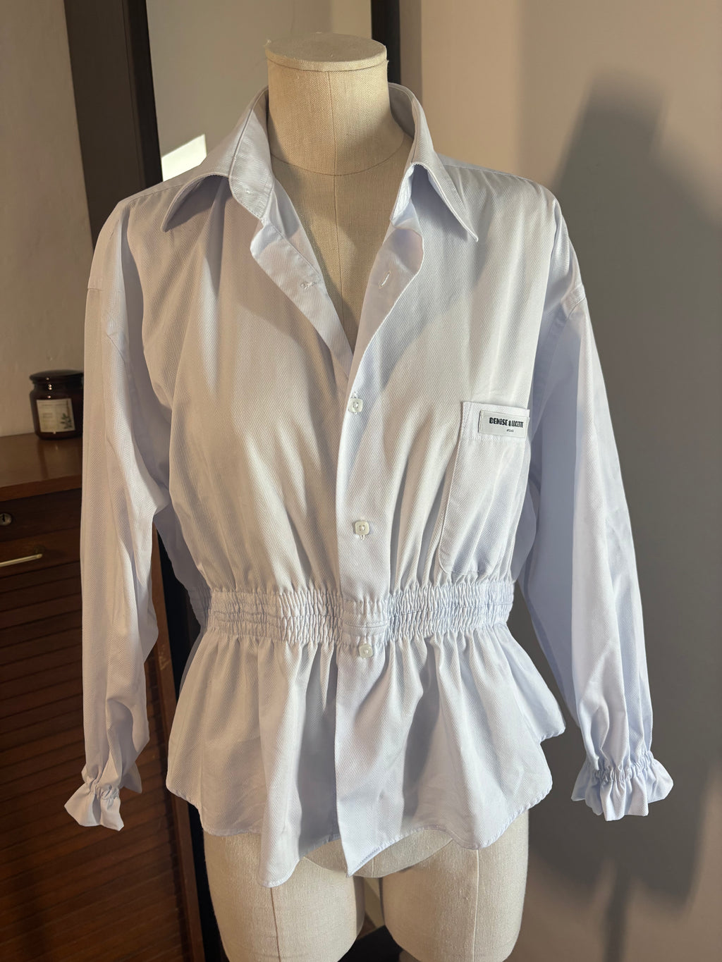 Chemisier femme blanc upcyclé