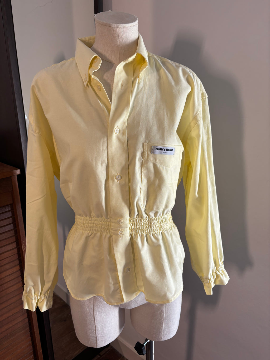 Chemisier femme upcyclé jaune