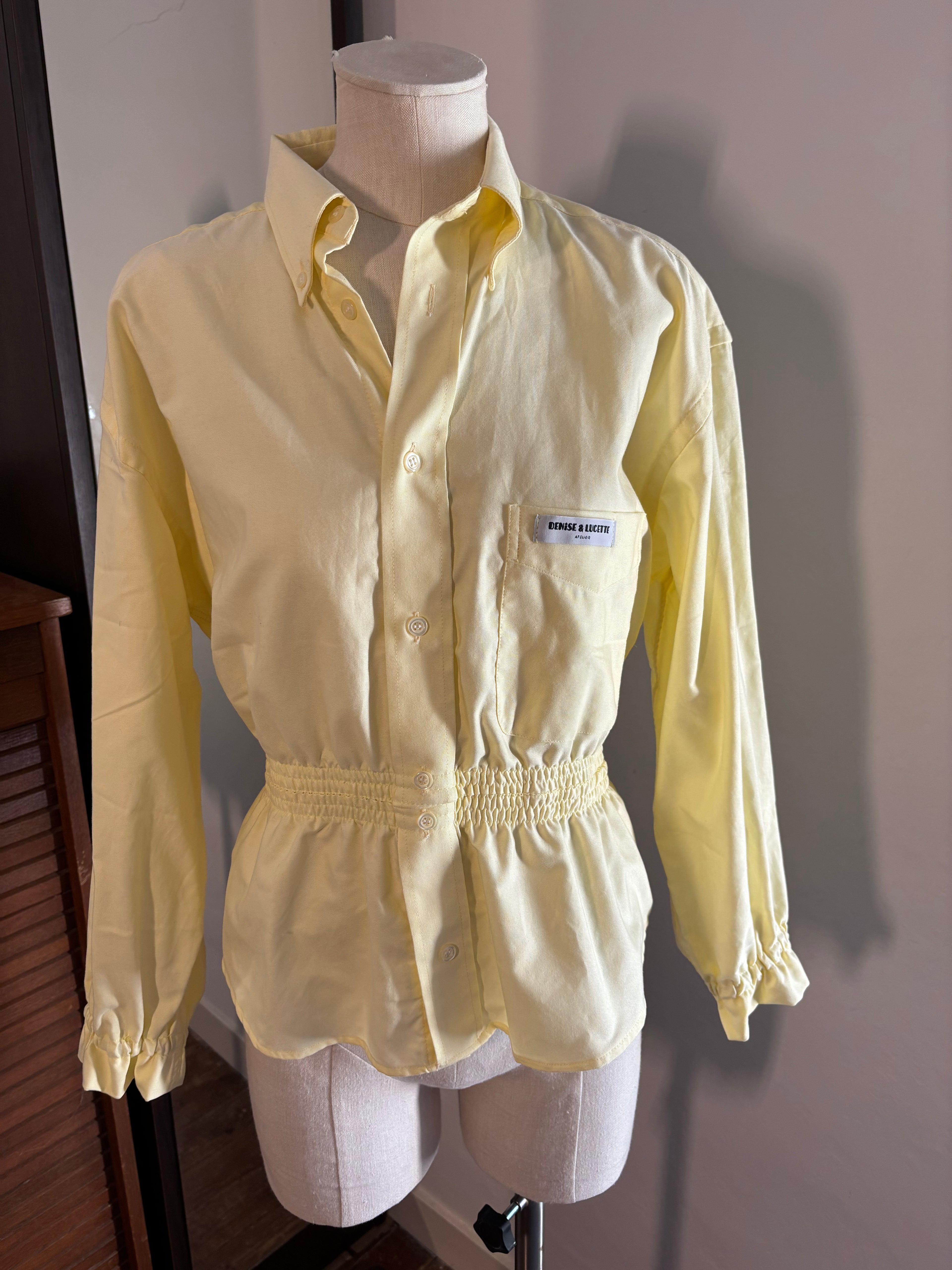 Chemisier femme upcyclé jaune